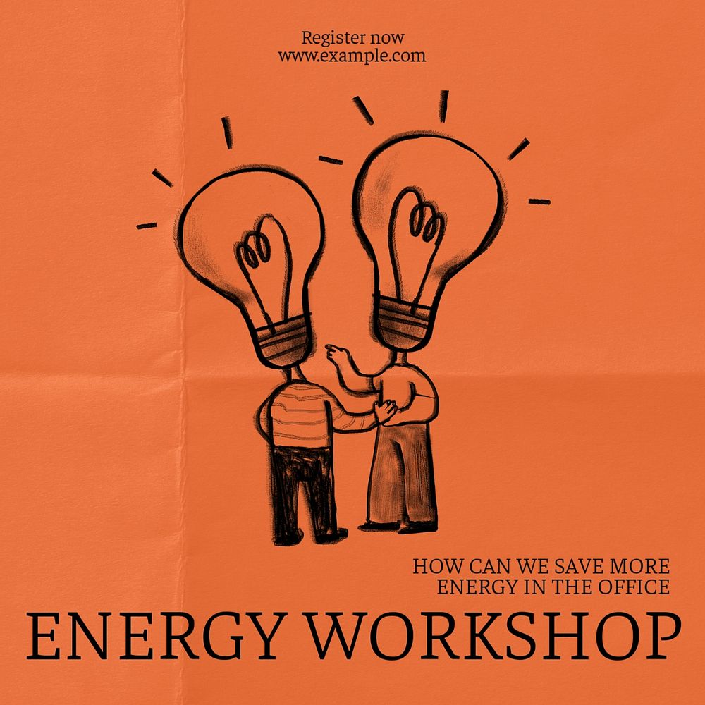 Energy workshop Instagram post template, editable design