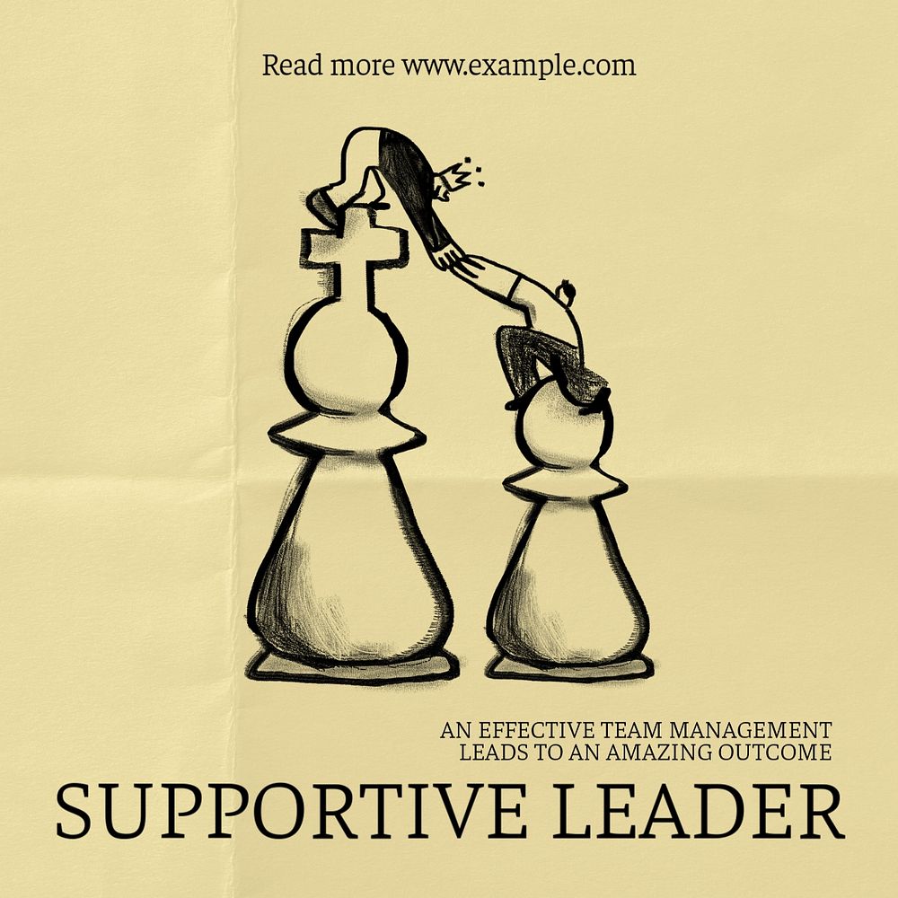 Supportive leader Instagram post template, editable design