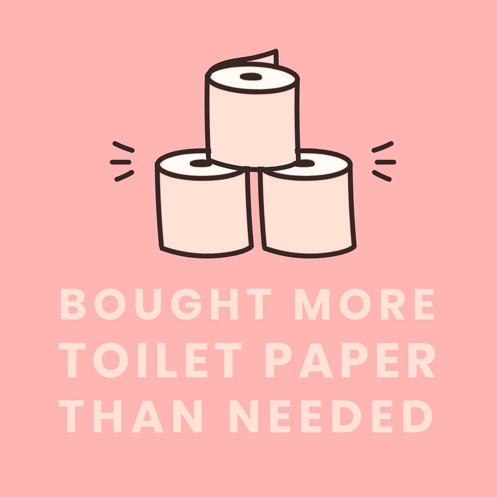 Toilet paper Facebook post template, quarantine activity