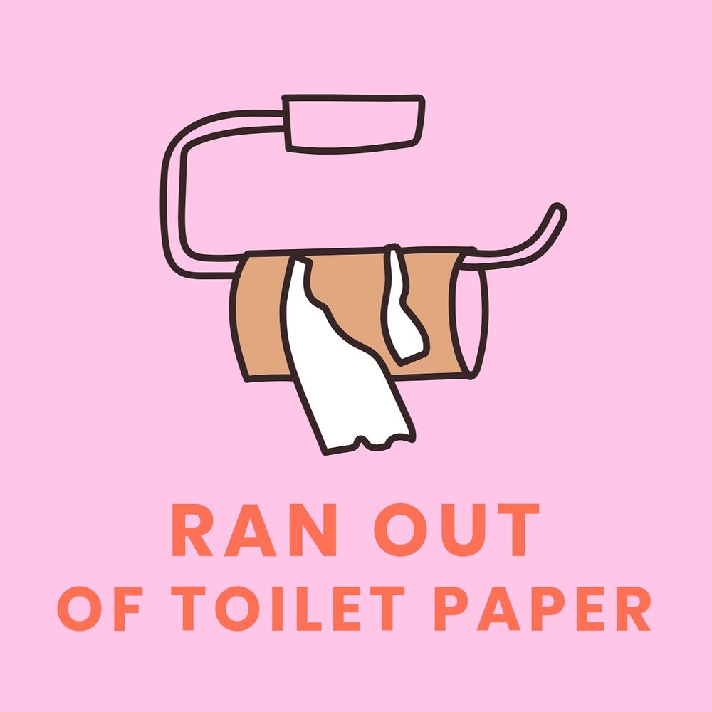 Toilet paper Facebook post template, stay home design 