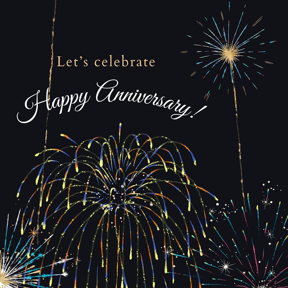 Happy anniversary Instagram post template, editable design