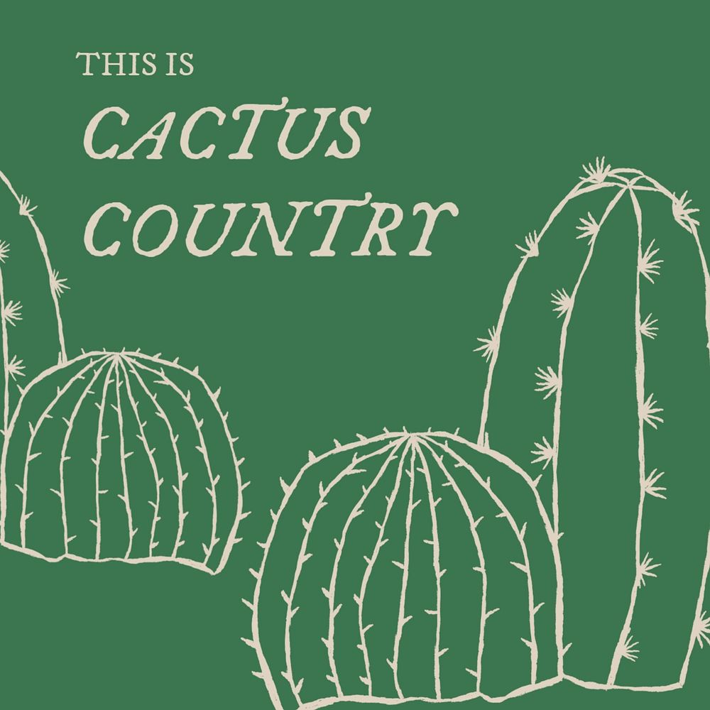 Cactus  Facebook post template, editable design 