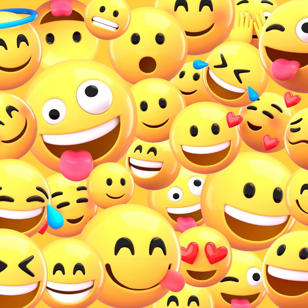 Cute emoticons, 3D rendering, editable design