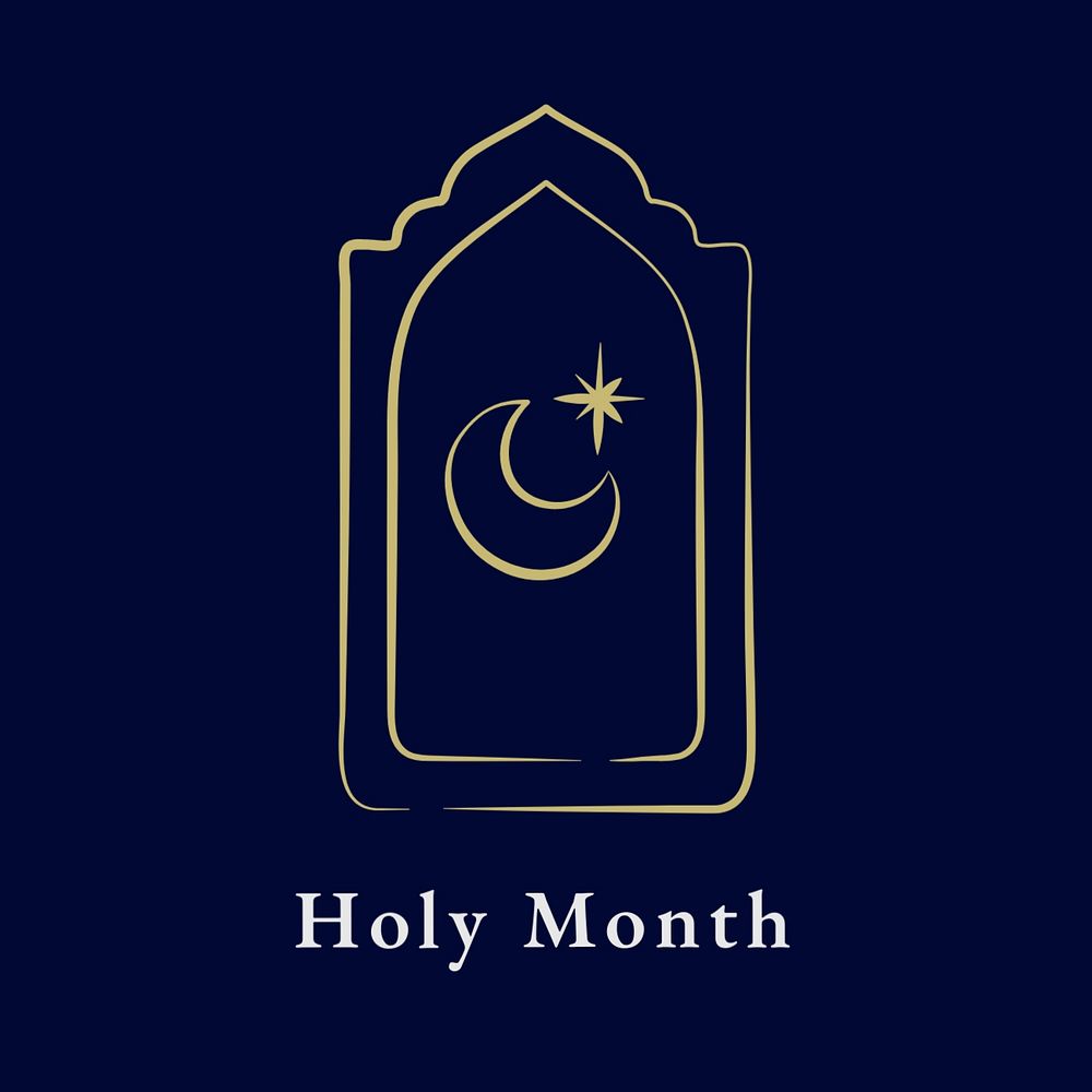 Holy month logo template, editable Islamic design