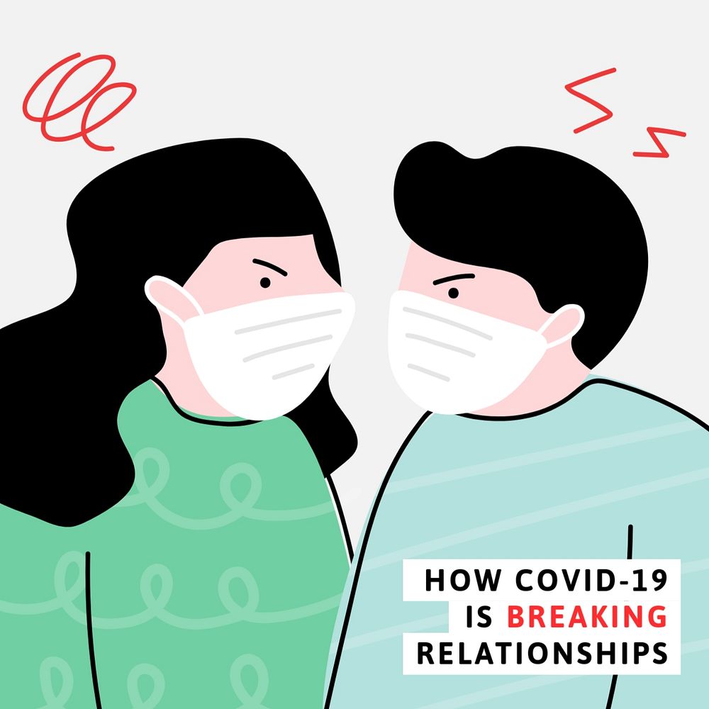 Covid relationship Instagram post template, customizable design