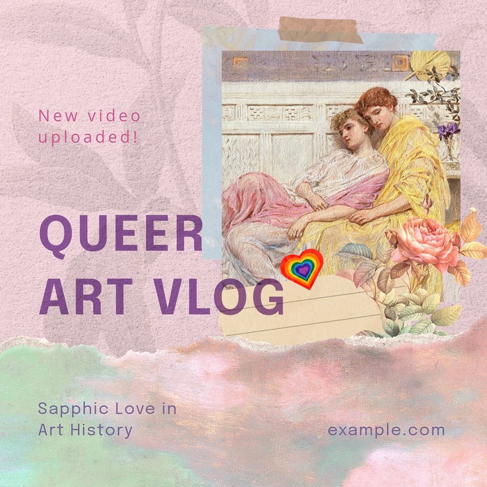 Queer art Instagram post template, editable design