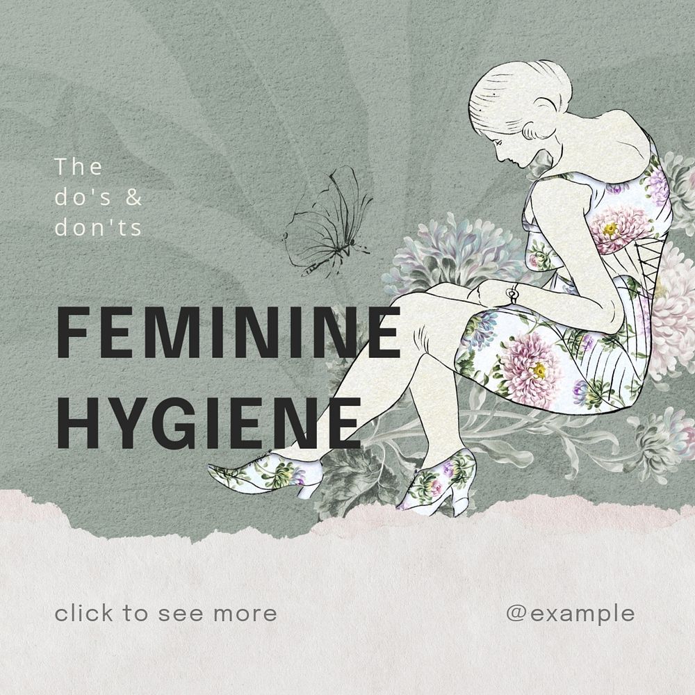 Feminine hygiene Instagram post template, editable design