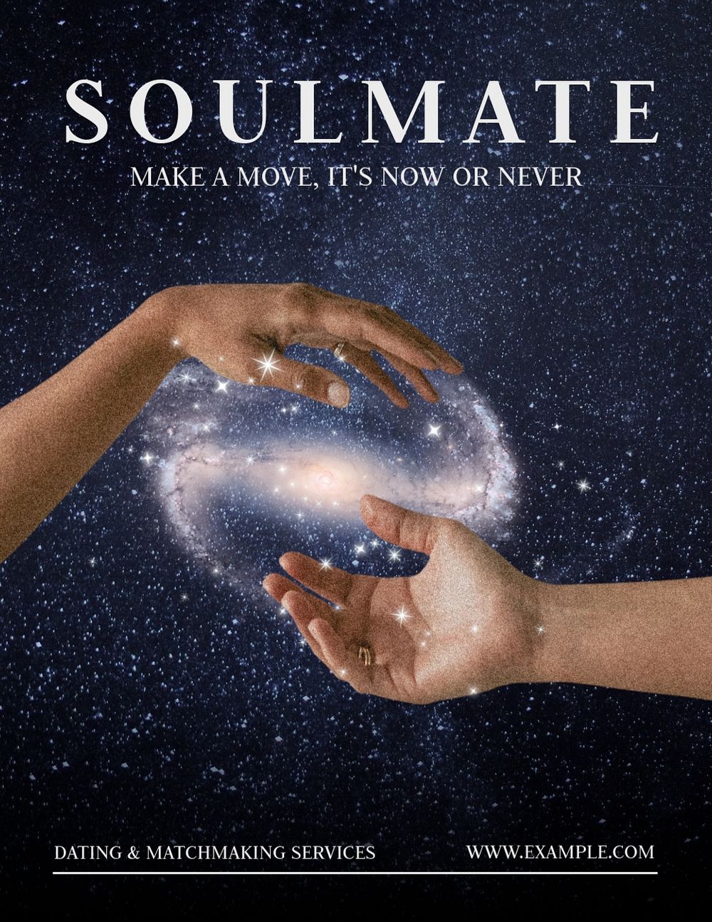 Soulmate universe poster template, editable design