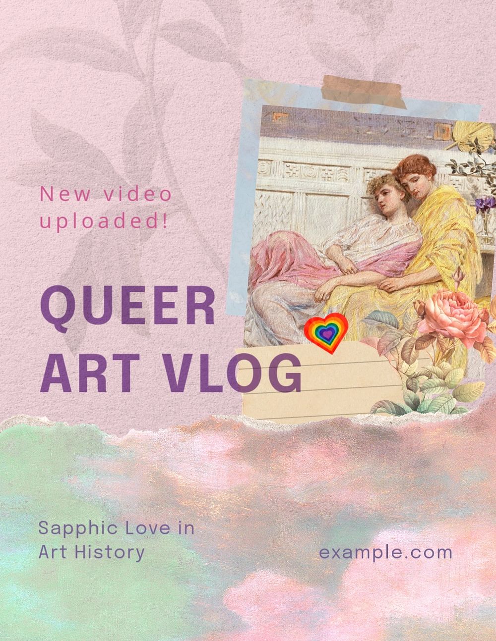 Queer art poster template, editable design