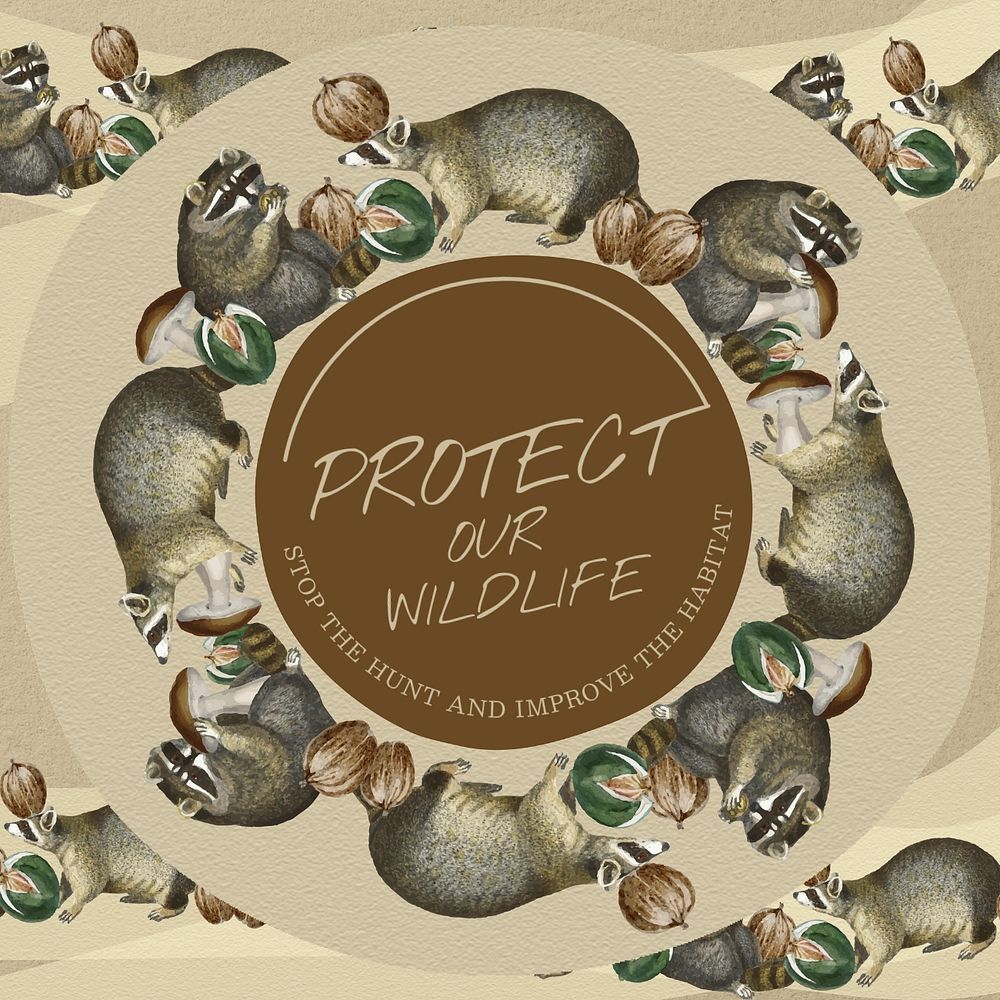 Protect wildlife Instagram post template, editable design