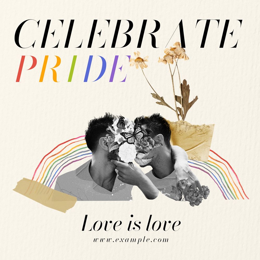 Celebrate pride Instagram post template, editable design