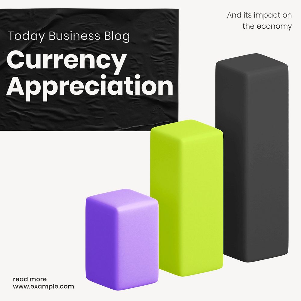 Currency appreciation Facebook ad template, editable text & design