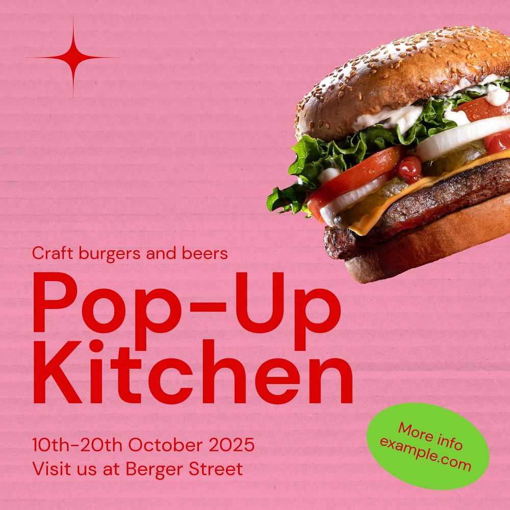 Pop-up kitchen Instagram ad template, editable social media post design
