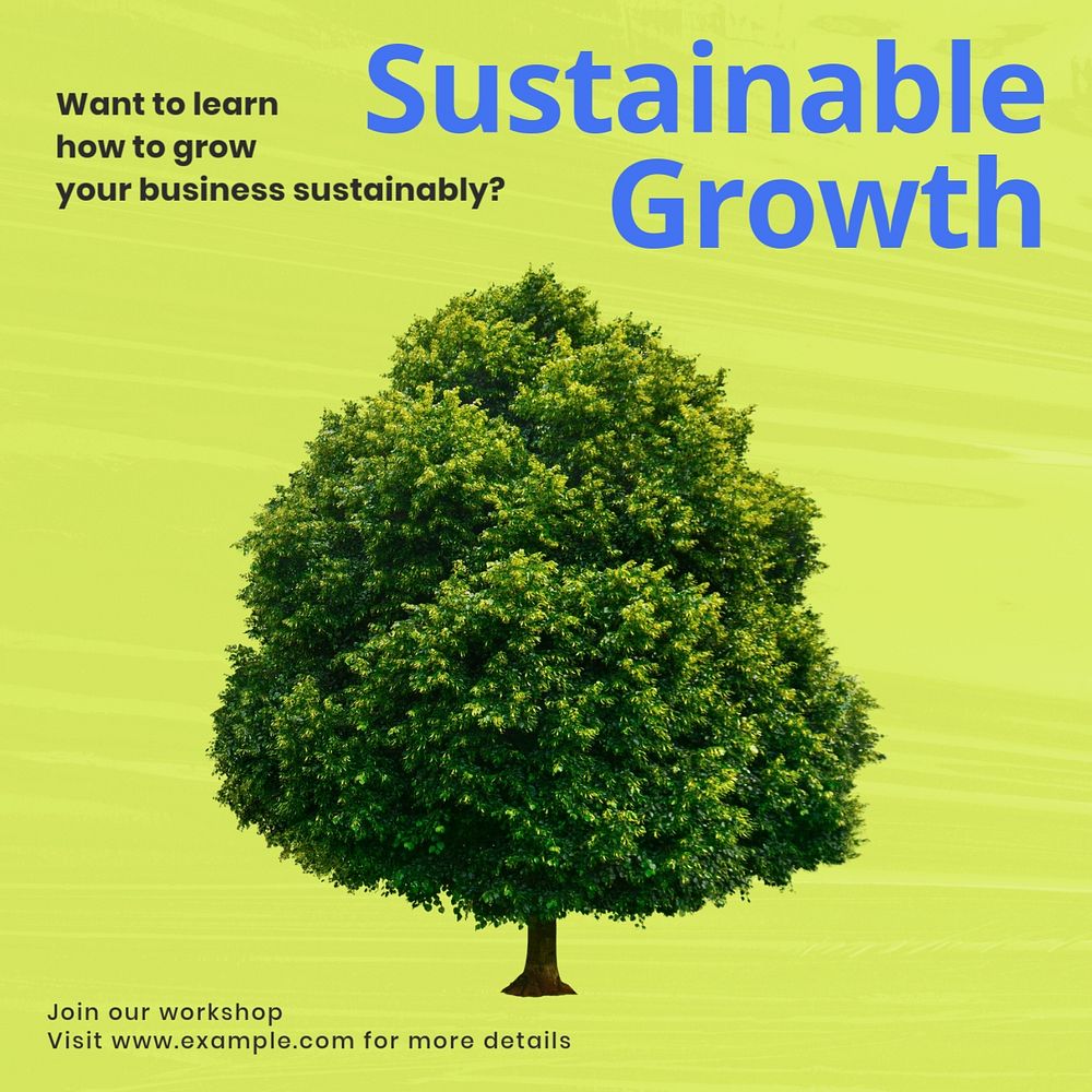 Sustainable growth Facebook ad template, editable text & design