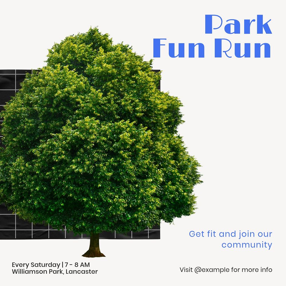 Park fun run Facebook ad template, editable text & design