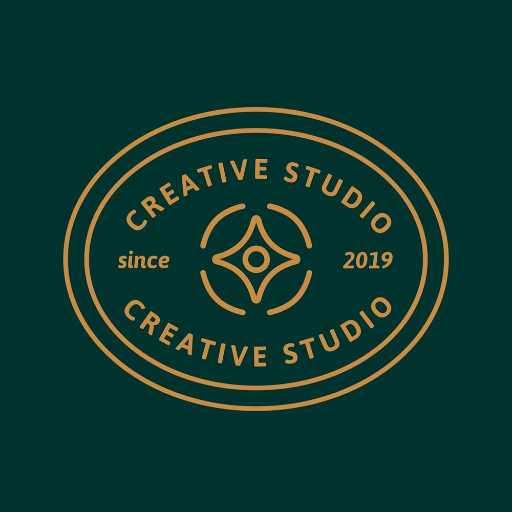 Creative business editable logo, botanical gold and green design