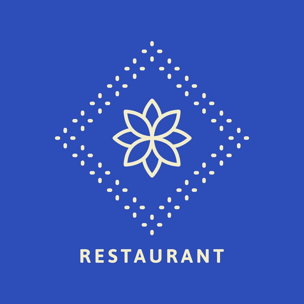 Restaurant editable  logo, minimal botanical design