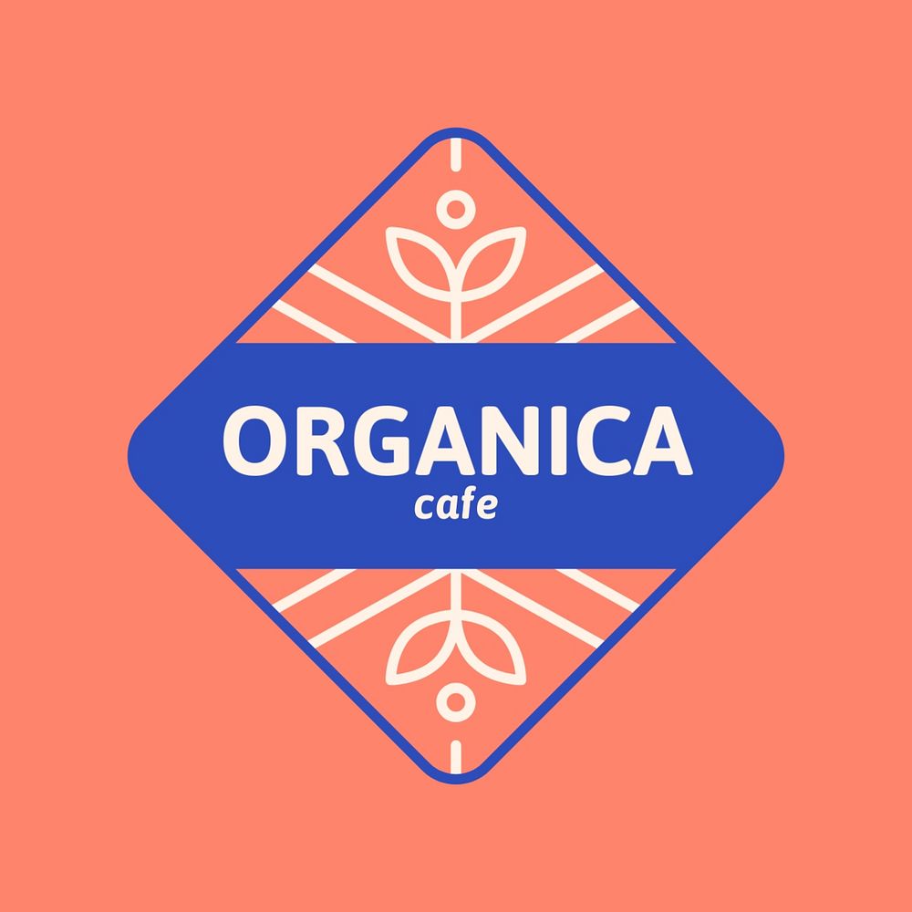 Coffee shop creative logo, editable botanical design