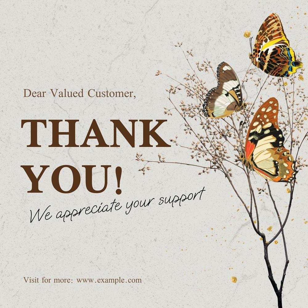 Thank you Instagram post template, editable E.A. Séguy’s famous artwork, remixed by rawpixel