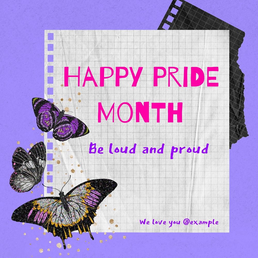 Pride month Instagram post template, editable E.A. Séguy’s famous artwork, remixed by rawpixel