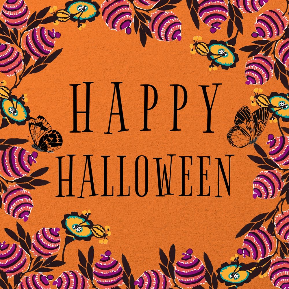 Happy Halloween Instagram post template, editable E.A. Séguy’s famous artwork, remixed by rawpixel