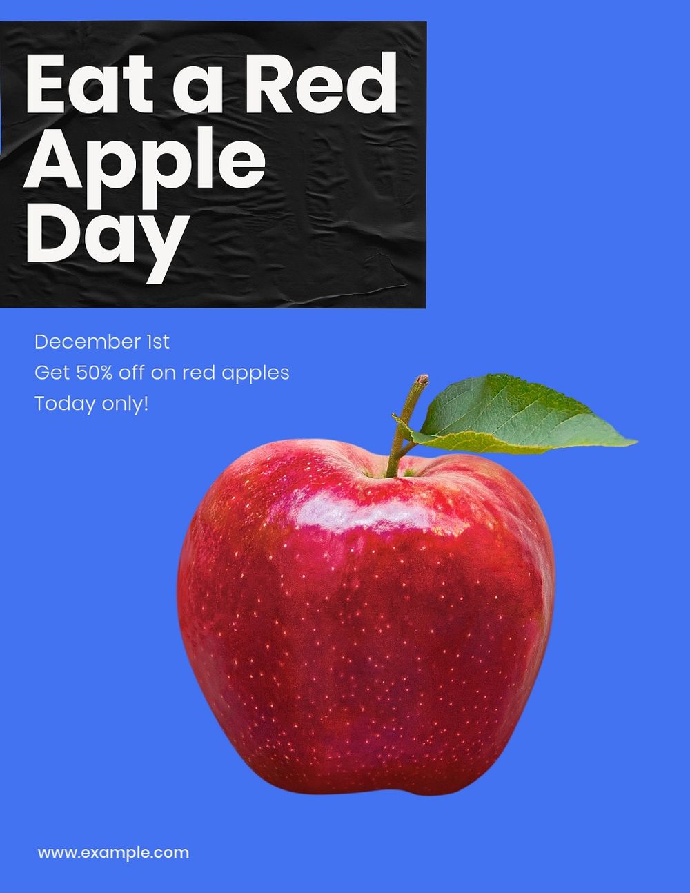 Red apple day , editable flyer template