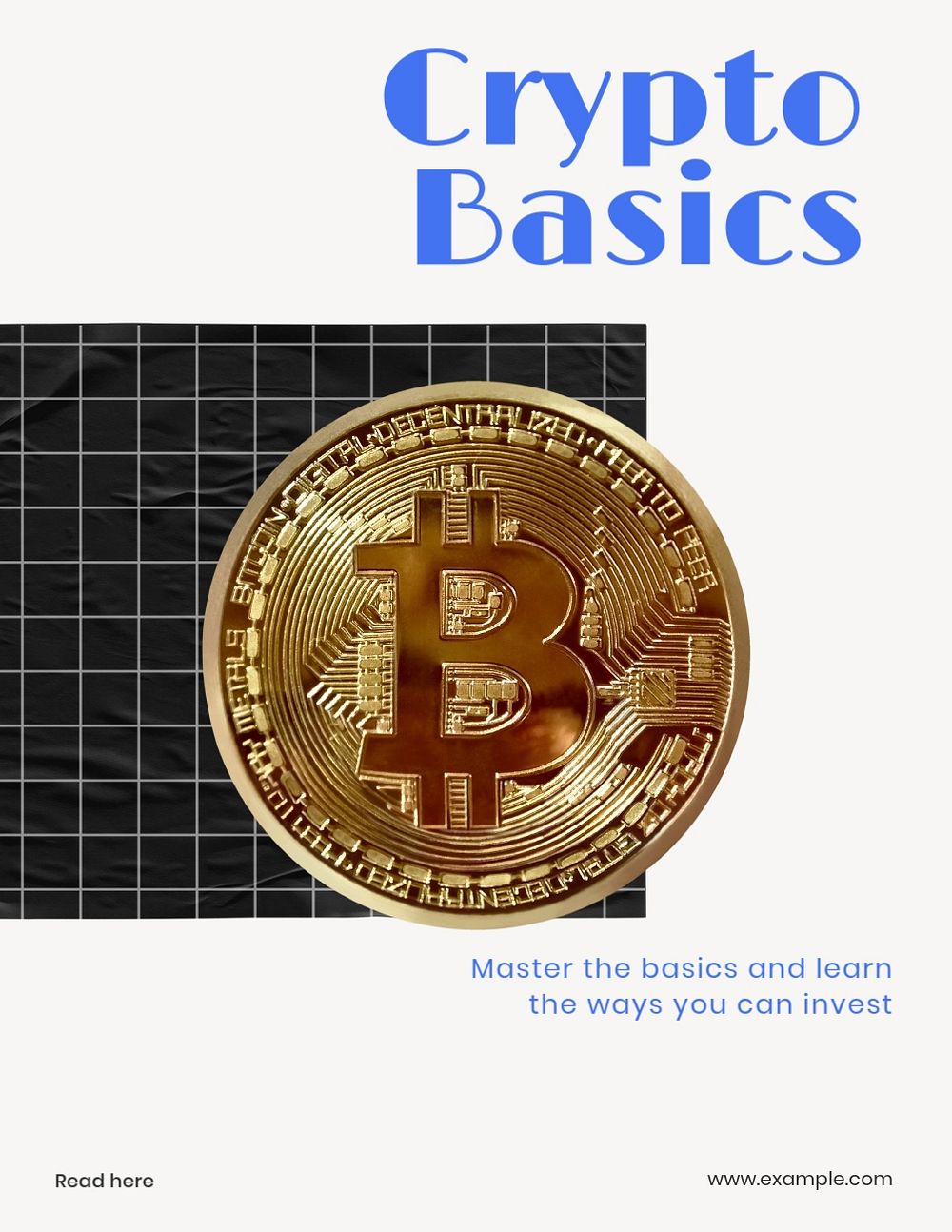 Crypto basics, editable flyer template