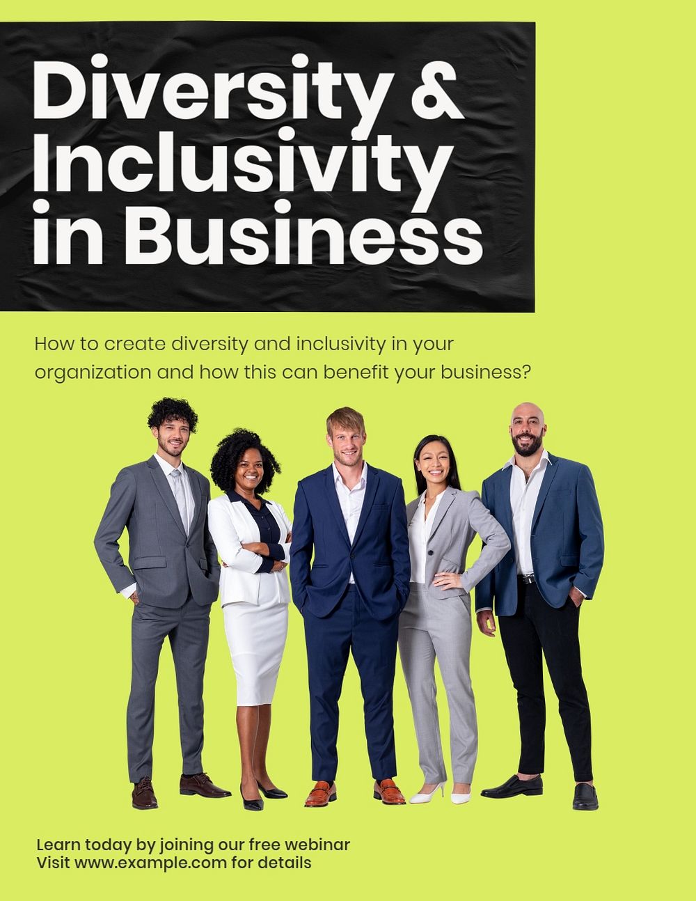 Business inclusivity, editable flyer template