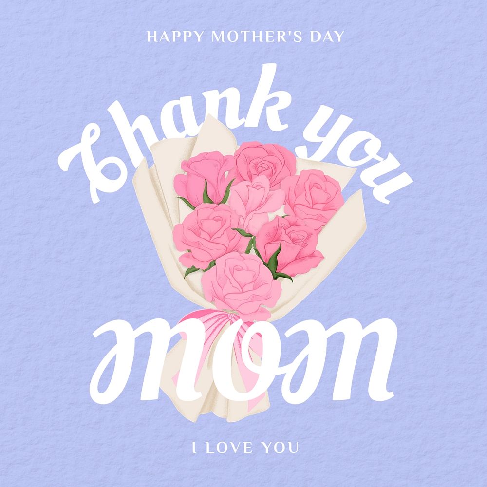 Mother's day Instagram post template, editable digital painting remix