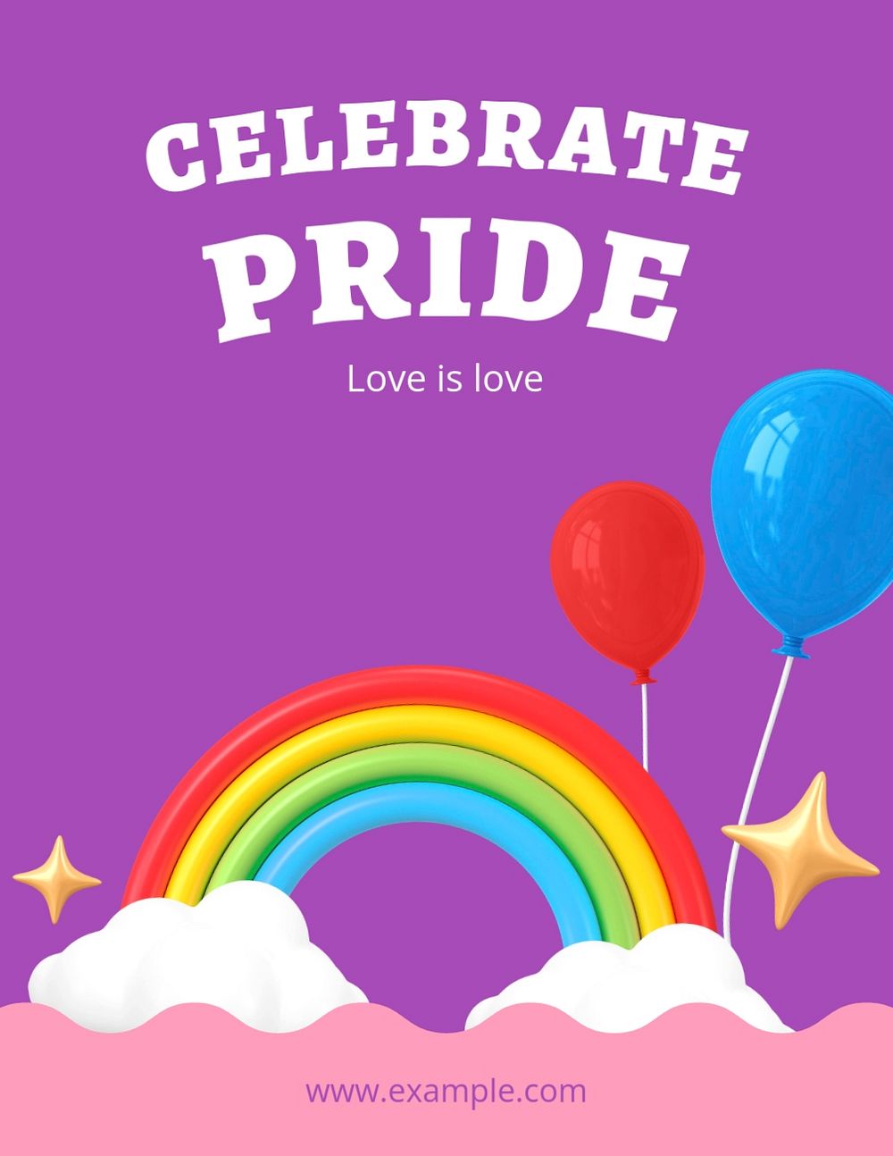 Pride month, editable flyer template for branding