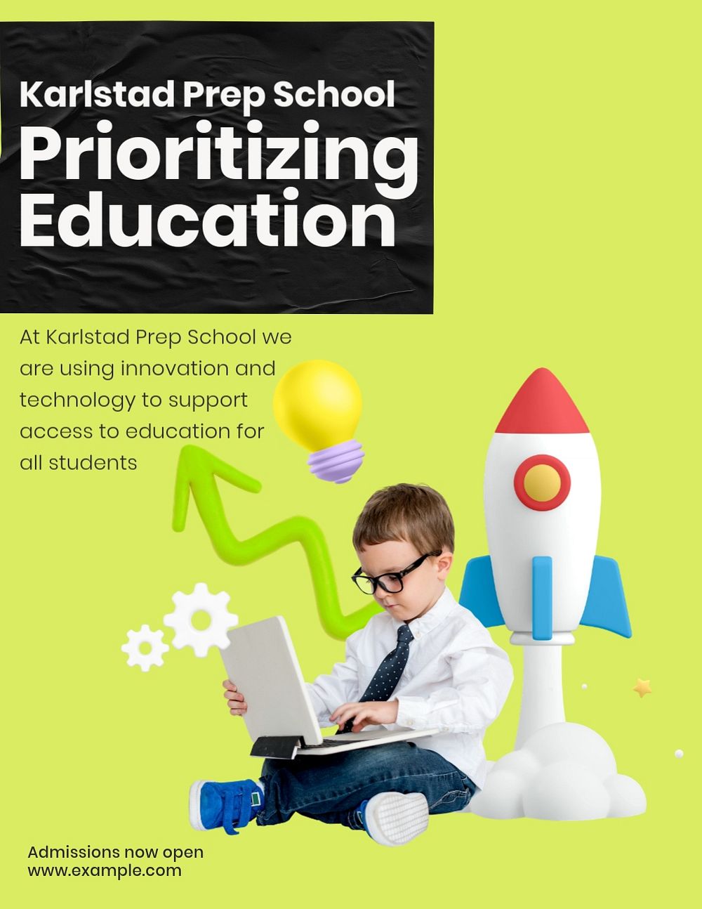 Prioritizing education, editable flyer template