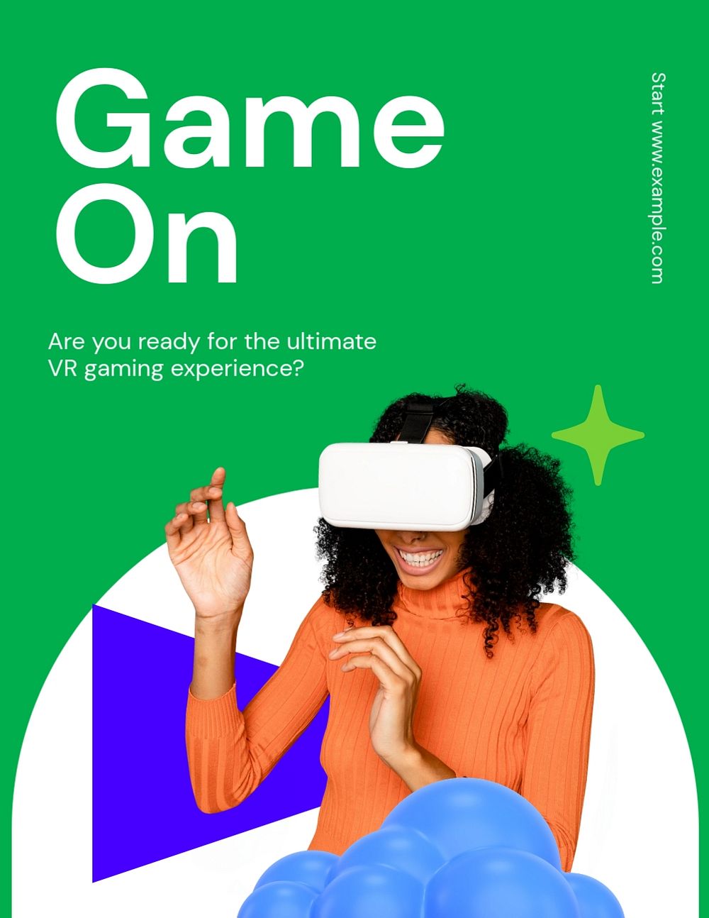 Game on, editable flyer template for branding