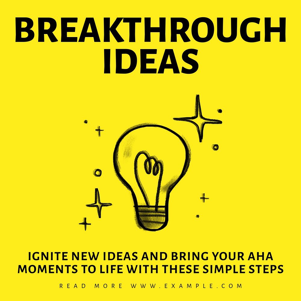 Breakthrough ideas Facebook ad template, editable text & design