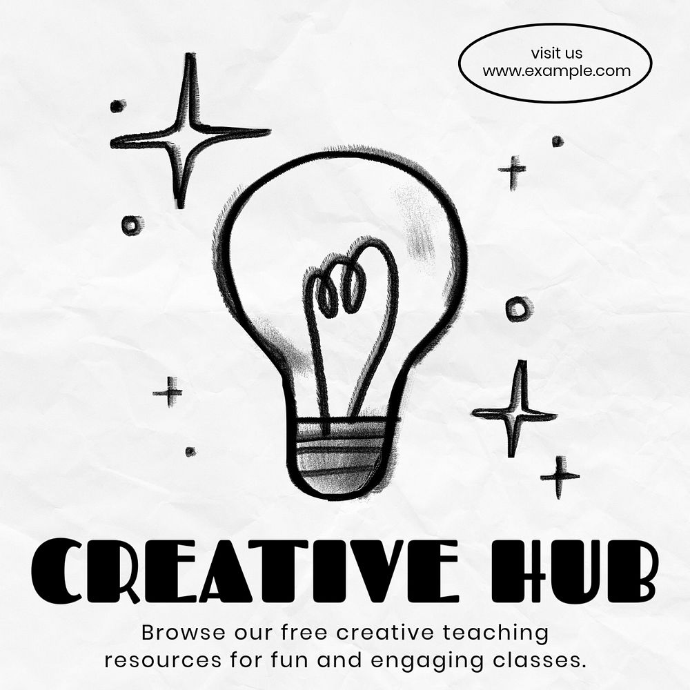 Creative hub Facebook ad template, editable text & design