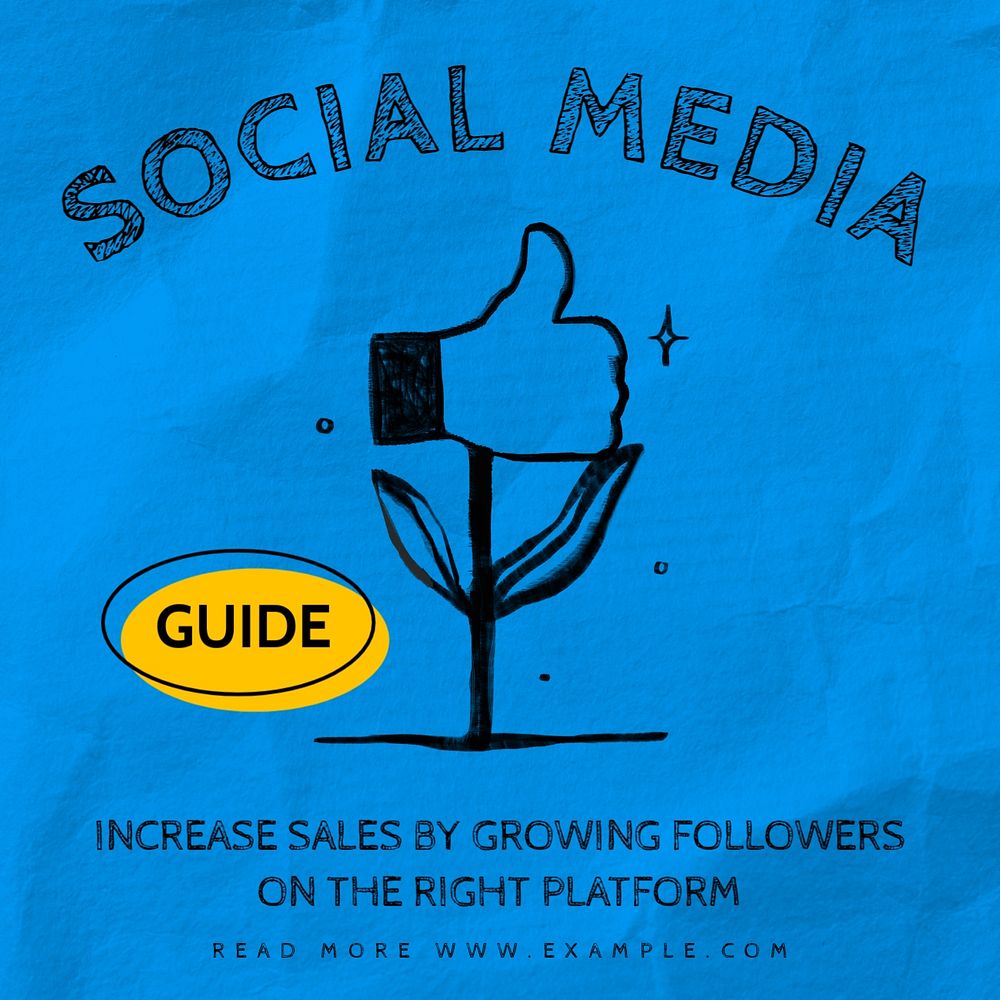 Social media guide Facebook ad template, editable text & design