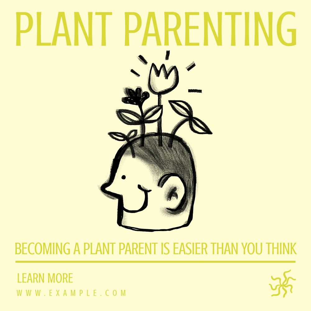 Plant parenting Facebook ad template, editable text & design