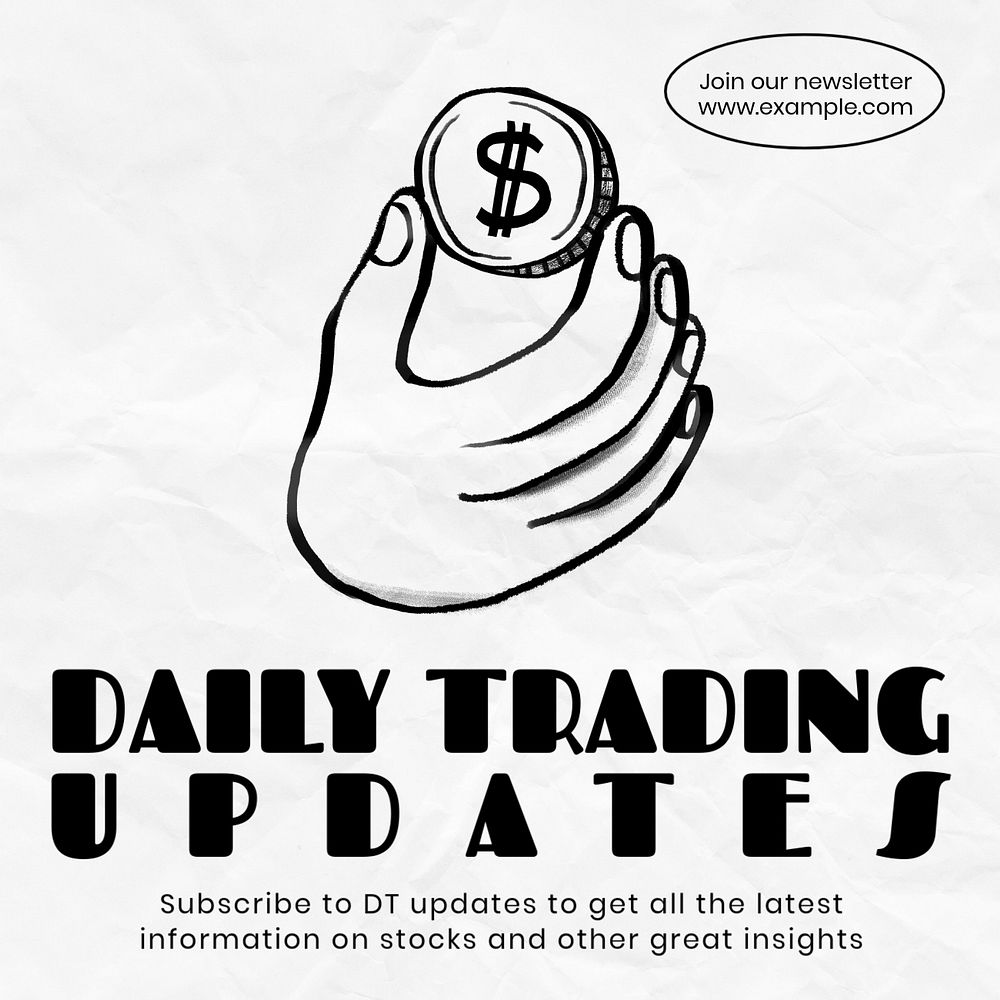 Daily trading updates Facebook ad template, editable text & design