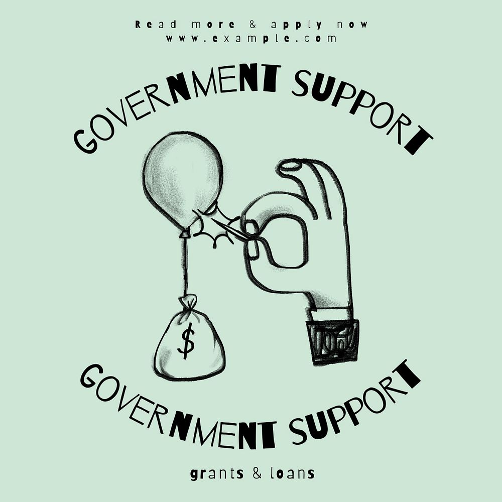 Government support Facebook ad template, editable text & design