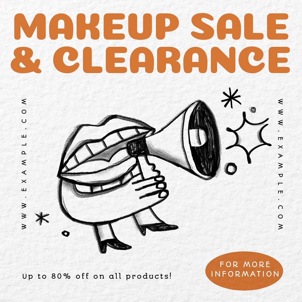 Makeup sale Facebook ad template, editable text & design