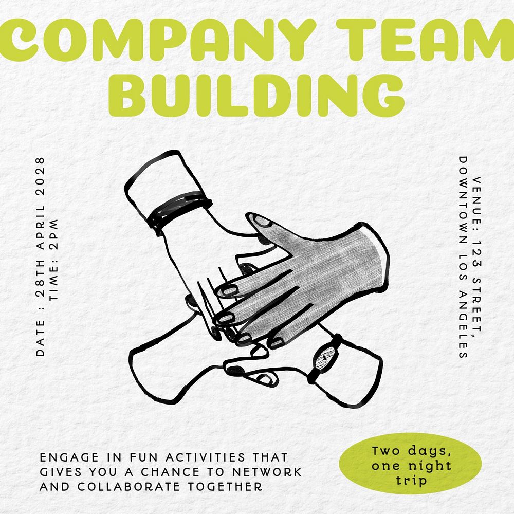 Team building trip Facebook ad template, editable text & design