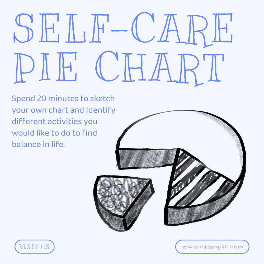 Self-care pie chart Facebook ad template, editable text & design