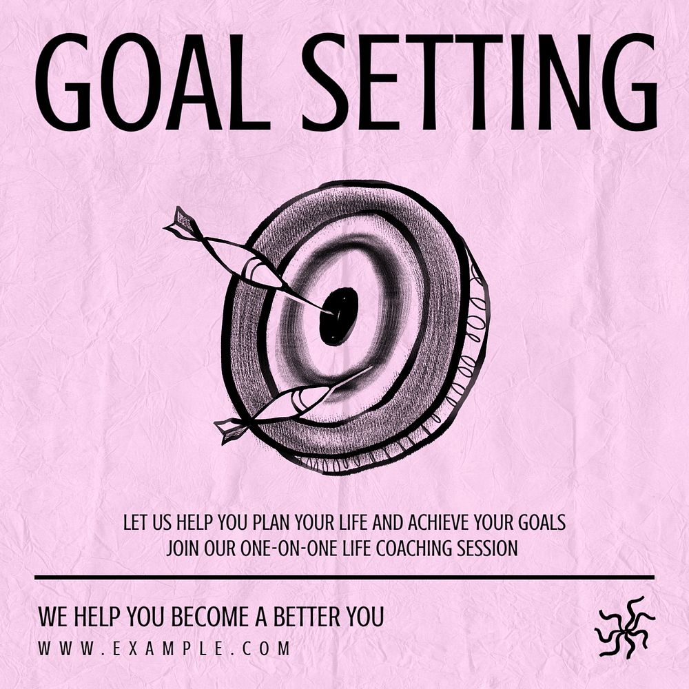 Goal setting Facebook ad template, editable text & design