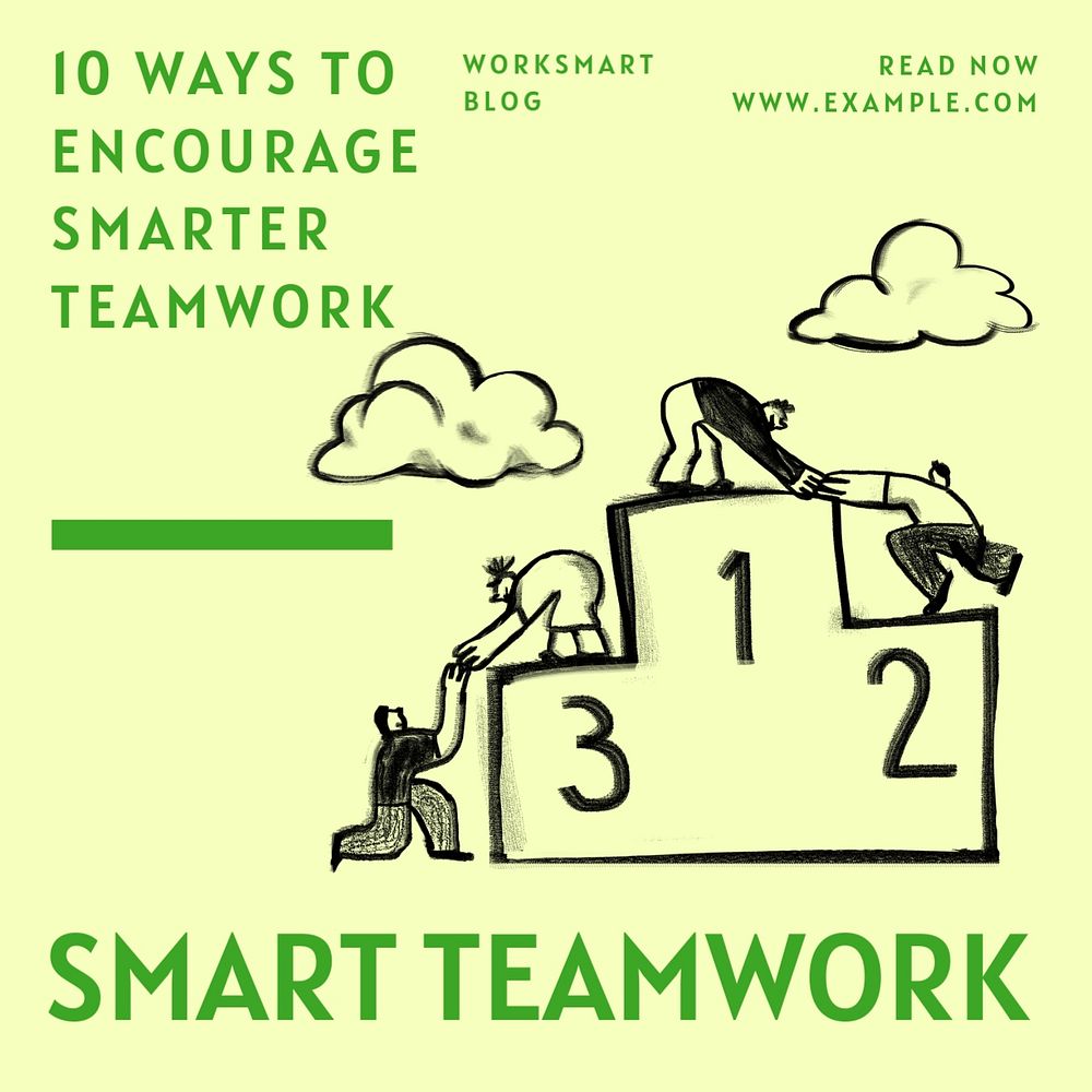 Smart teamwork Facebook ad template, editable text & design