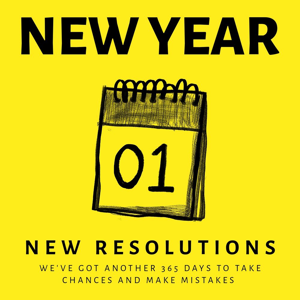 New year resolution Facebook ad template, editable text & design