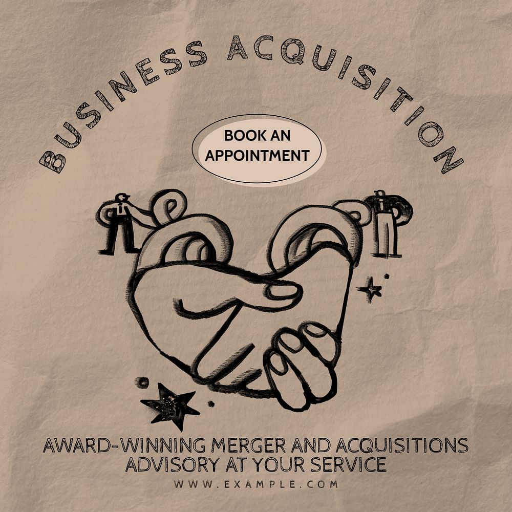 Business acquisition Facebook ad template, editable text & design