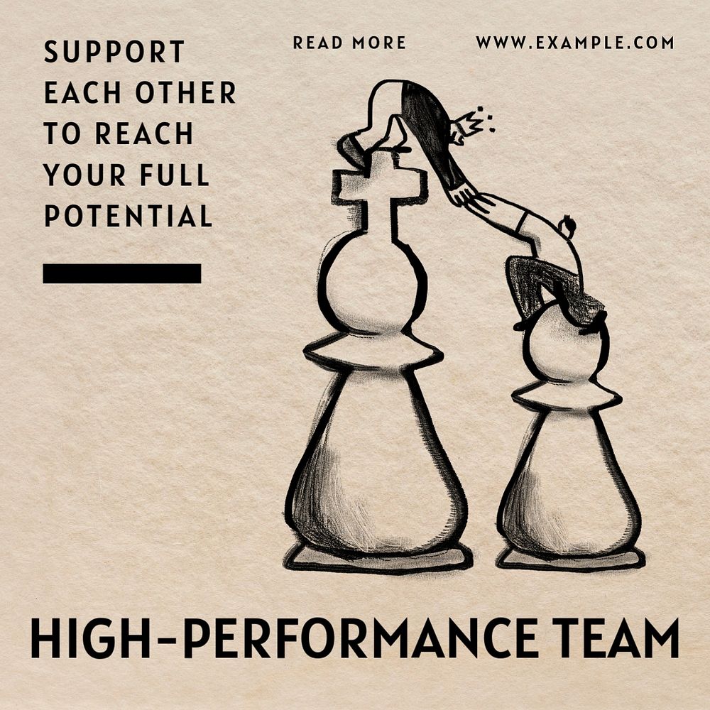 High-performance team Facebook ad template, editable text & design