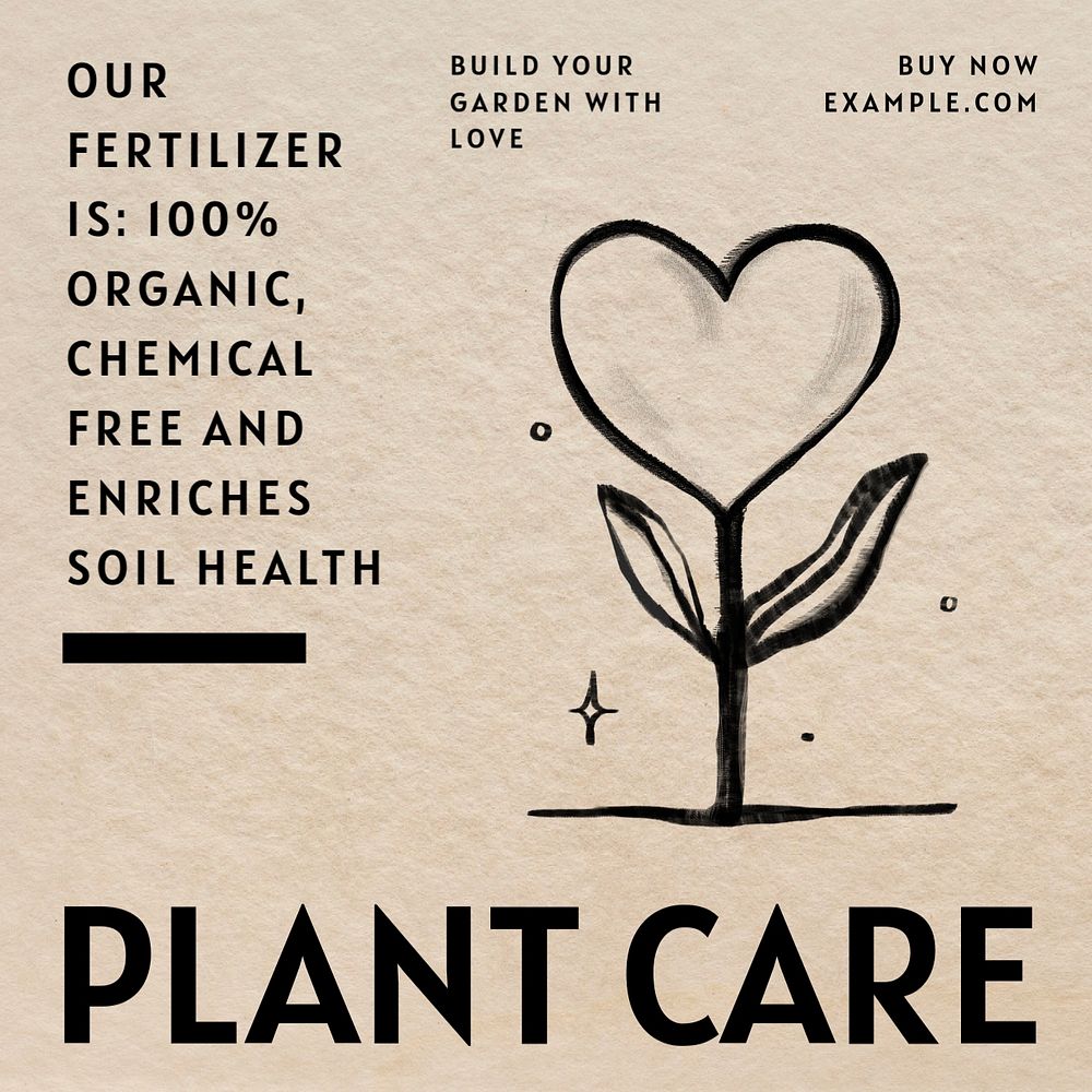 Plant care Facebook ad template, editable text & design