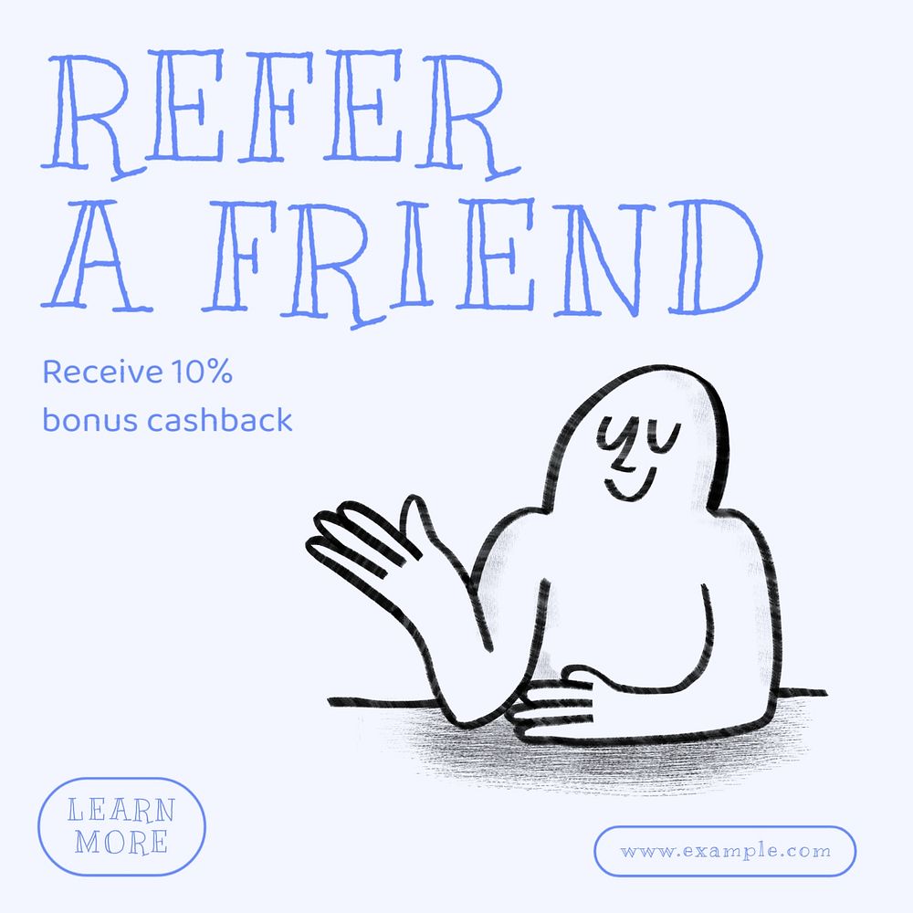 Referral promotion Facebook ad template, editable text & design