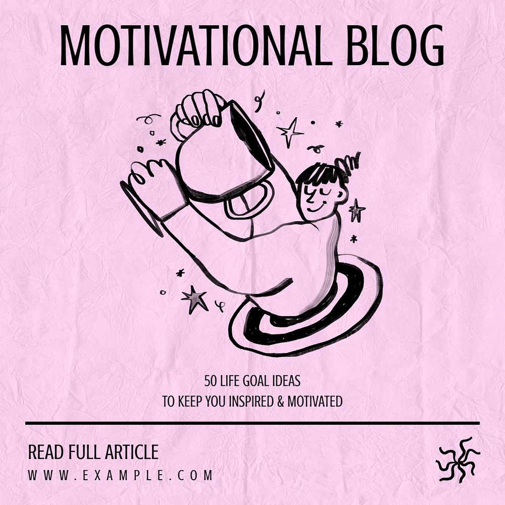 Motivational blog Facebook ad template, editable text & design