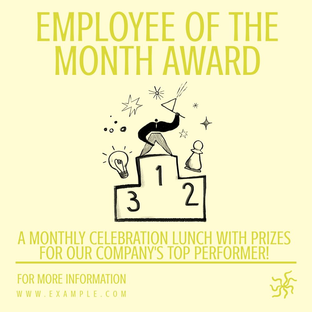 Employee of the month Facebook ad template, editable text & design